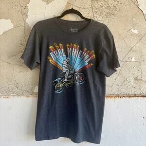 Evel Knievel Graphic T-Shirt Vintage Retro Biker Tee